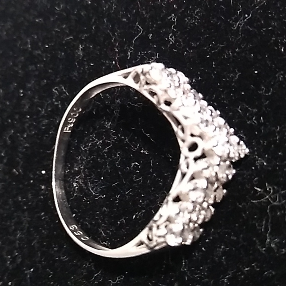 SALE! Platinum Solid Genuine 0.53ct Diamond Engagement Ring Size 6 1/2 - Picture 9 of 9